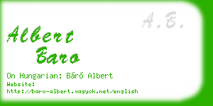 albert baro business card